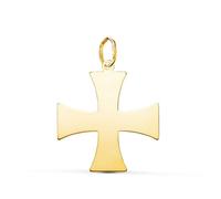Pendentif Médaille Or 18 Carats 750 Jaune - Croix des Templiers - Chaines Offertes - Grand Modèle
