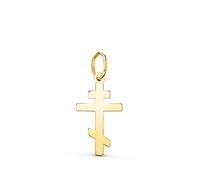 Pendentif Médaille Or 18 Carats 750 Jaune - Croix Orthodoxe - Chaine Offerte - Petite