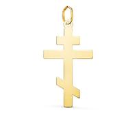 Pendentif Médaille Or 18 Carats 750 Jaune - Croix Orthodoxe - Chaines Offertes - Grande