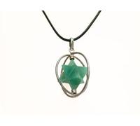 Pendentif Merkaba tournant Prajet. Cristal de guérison à énergie positive | Pendentif étoile de pouvoir guérisseur | Pendentif de méditation Merkaba en cristal. (Green Aventurine)