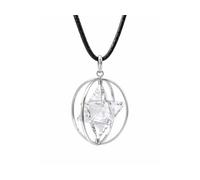 Pendentif Merkaba tournant Prajet. Cristal de guérison à énergie positive | Pendentif étoile de pouvoir guérisseur | Pendentif de méditation Merkaba en cristal. (Crystal Quartz)