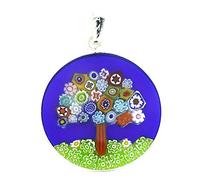Pendentif Millefiori Moyen Tree of Life dans Un Cadre en Argent 26mm