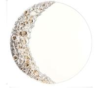 Pendentif miroir lune en résine optimisée pour la surface avec langage de conception lunaire et propriétés réfléchissantes améliorées du mur (argent)
