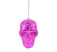 Pendentif miroir réfléchissant tête de mort propriétaire chaîne à suspendre disco pour fête d'Halloween et décoration d'intérieur unique