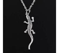 Pendentif Mode lézard Gecko pendentifs Rond Croix chaîne Courte Longue Hommes Femmes Couleur Argent Collier Bijoux Cadeau Bijoux cotillons