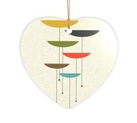 Pendentif moderne en forme de cœur du siècle, décoration en acrylique transparent, pendentif de décoration d'arbre de Noël.