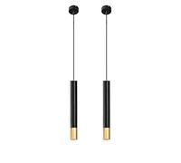 Pendentif Moderne Spot Lumière, Tube de Plafond LED Spotlight avec Lampe de Suspension en métal, Salle à Manger Salon Chambre à Coucher Suspension luminaires Ensemble de 2 [Energy Class A ++]