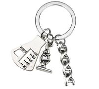 Pendentif molécule de chimie en alliage porte-clés structure moléculaire anneaux pour les amateurs de science et support scientifique de gestion