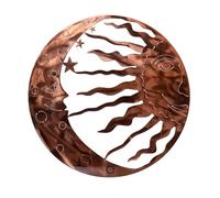Pendentif Mural en Forme de Soleil et de Lune, Grand Métal en Métal, Décoration Murale à Suspendre en Forme de Soleil, de Lune, D'étoile, de Sculpture, de Soleil, Décoration Murale(1pcs-cuivre)