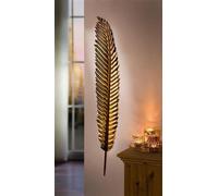 Pendentif mural "Plume" en métal, doré, 99 cm de haut, décoration murale, pendentif décoratif