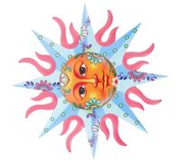 Pendentif Mural Soleil en Fer Bleu, Décoration Simple et Classique | Maison, Salon, Résidence Secondaire, Présent Créatif pour Pendaison