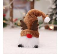 Pendentif nain en peluche douce avec bordure en plumes pour Noël (E-DD76) | Cordon de suspension transparent inclus, installation rapide pour adultes et enfants, s'adapte à n'importe quel crochet ou