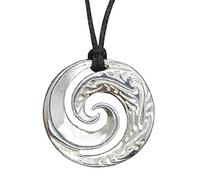 Pendentif Néo-Zélandais Koru Spirale, Fait Main en Etain Fin, Fabrication Artisanale Française aux Etains de Jumilhac, Étain, Étain