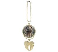 Pendentif neuf lions à suspendre pour rétroviseur de voiture, en alliage de zinc, pour soulager la fatigue visuelle, porte-clés vintage, décoration à suspendre pour intérieur de voiture, style doré