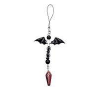 Pendentif noir pour téléphone portable, pendentif gothique Y2K pour téléphone, accessoire mignon pour sac, sangle de guitare, cordon perlé, accessoires