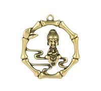 Pendentif novice en laiton antique antique en forme de nœud de bambou, pendentif clé en cuivre pur et cuivre massif