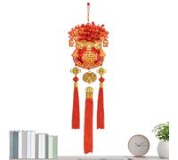 Pendentif nœud chinois - Décorations du Nouvel An chinois en flanelle de 88 cm | Charme décorative du personnage Fu | Garde les espaces festifs lumineux et culturellement décorés pendant les