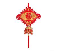 Pendentif nœud chinois tissé à la main avec personnage FU pour porte de salon, décoration murale, décoration culturelle de style de la dynastie Tang (A)