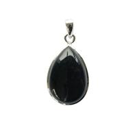 Pendentif Obsidienne Noire Argent 925 Forme goutte Grand modèle