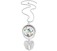 Pendentif oiseau cerf fleur nature environnement ailes d'ange rotatif collier bijoux