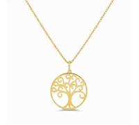 Pendentif Or Jaune Arbre de Vie - Chaine Dorée Offerte - Femme