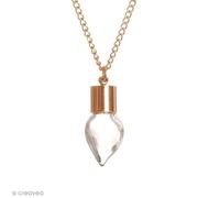 Pendentif - Or rose - Fiole en verre - 3 cm - Goutte - Bijoux personnalisables