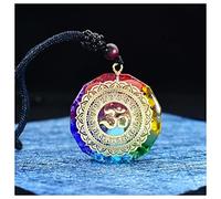 Pendentif orgone Orgonite Natural Crystal Seven Chakras Pendentif, Pierres naturelles et Minéraux Décor Crystal 7 Chakra avec pendentif orgone en pierre de crista ( Color : 2 , Taille : Pure Natural )