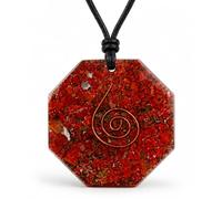 Pendentif orgonite HiJet - Jaspe rouge - Pendentif orgonite piézoélectrique électromagnétique - Protection co