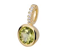 Pendentif Orolino 585/- or jaune brillant 5 brillants 0,020 ct. 1 Péridot Vér...