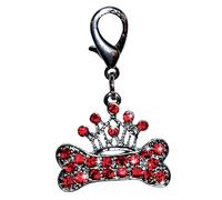 Pendentif os couronne Vivog Rouge 3 cm