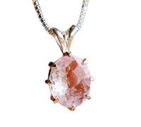 Pendentif ovale à facettes en morganite naturelle rose 10 x 8 mm, collier ovale en argent sterling 925 avec chaîne câble de 45 cm, bijoux spirituels et énergétiques de guérison, cadeau pour femme