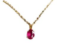Pendentif ovale facetté en rubis naturel rose 8 x 6 mm, collier ovale en argent sterling 925 avec chaîne câble de 45 cm, amour, passion, énergie, force, vitalité, cadeau pour femme &|gmpd_0065