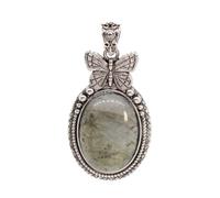 Pendentif Papillon en Pierre de Cristal Naturel, personnalité créative, Bijoux Punk pour Animaux, Collier Pendentif en Agate Noire Turquoise, Bijoux d'été Unisexes-1 pièce, Pierre Scintillante,