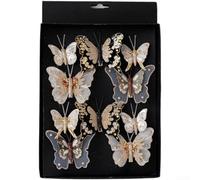 Pendentif papillon multicolore 28 cm à suspendre (noir doré)