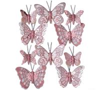 Pendentif papillon multicolore 28 cm à suspendre (rose)
