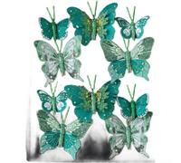 Pendentif papillon multicolore 28 cm à suspendre (vert paon)
