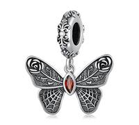 Pendentif papillon vintage en argent sterling 925 pour bracelet et collier Pandora, oxyde de zirconium, oxyde de zirconium