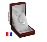 Pendentif pays carte de la Martinique en Argent Massif 925 Poinçonné avec chaine 50cm et écrin.