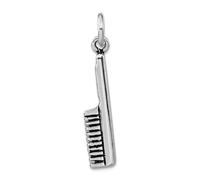 Pendentif peigne à cheveux en argent sterling 925 massif mesurant 28,6 x 5,1 mm de large, bijou pour femme