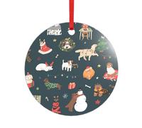 Pendentif Père Noël en acrylique avec un ruban rouge. Chaque pendentif est perforé avec un ruban rouge de 25 cm
