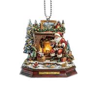 Pendentif Père Noël pour sac,Pendentif porte-clés Père Noël - Décoration de sac à main de clé de voiture de sac de Père Noël,Maisons de noël en acrylique 2d, pendentif de noël, décoration d'arbre de n
