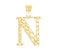 Pendentif personnalisable en or jaune avec initiale N 20 x 11,8 mm pour femme