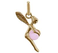 Pendentif petite Fée Plaqué Or 18 carats et Boule Quartz rose - Femme
