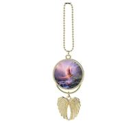 Pendentif Phoenix is Flying Car Suspendu en Alliage de Zinc Rétroviseur Charms - Soulage la fatigue visuelle, pendentif porte-clés vintage, décoration intérieure de voiture porte-bonheur, style doré