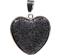 Pendentif pierre de lave en forme de coeur -- 3 cm