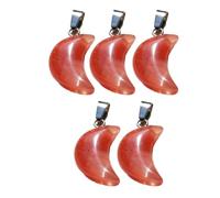 Pendentif Pierre de Lune en Croissant, Bijou Miniature Durable | 5 pièces, fabriquées à partir de pierre naturelle, parfaites pour les porte-clés, les boucles d\'oreilles