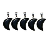 Pendentif Pierre de Lune en Croissant, Bijou Miniature Durable | 5 pièces, fabriquées à partir de pierre naturelle, parfaites pour les porte-clés, les boucles d\'oreilles