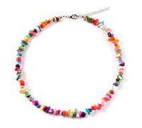 Pendentif Pierre Naturelle, Collier En Pierre De Cristal Dainty Boho 7 Chakras Tour De Cou En Gravier Irrégulier Naturel Amulette Reiki Chakra Collier Chaîne Yoga Méditation Bijoux Tour De Cou Po