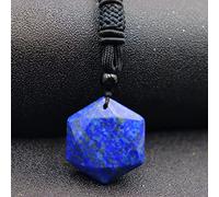 Pendentif Pierre Naturelle,Lapis Lazuli Étoile De David Hexagramme Pendentif Collier Reiki Guérison Cristal Quartz Pendentif Collier Amulette Pierre Pendentif Avec Corde Noire Tresse Bijoux Pour F