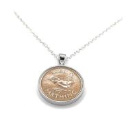 Pendentif plaqué argent massif 1941 pour 84e anniversaire avec chaîne en argent sterling de 45,7 cm - Cadeau pour elle SLV, taille unique, pièce de monnaie, autre type de fermoir